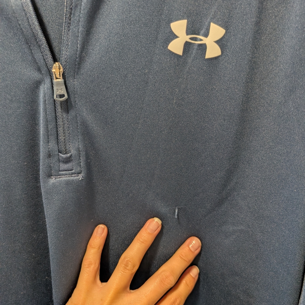 Under Armour Navy Blue Quarter-Zip Pullover - Picture 4 of 8